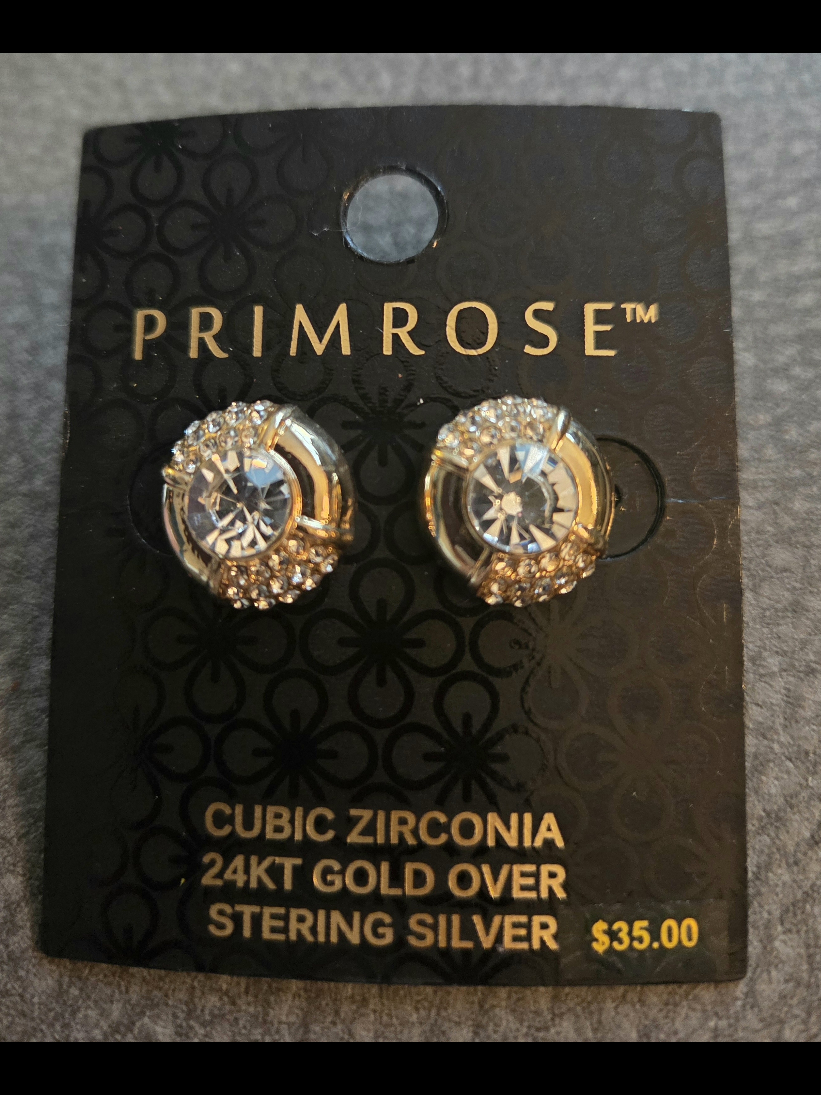 Nwt Primrose Gold-Tone Cubic Zirconia Stud Earrings - Sparkling Clear